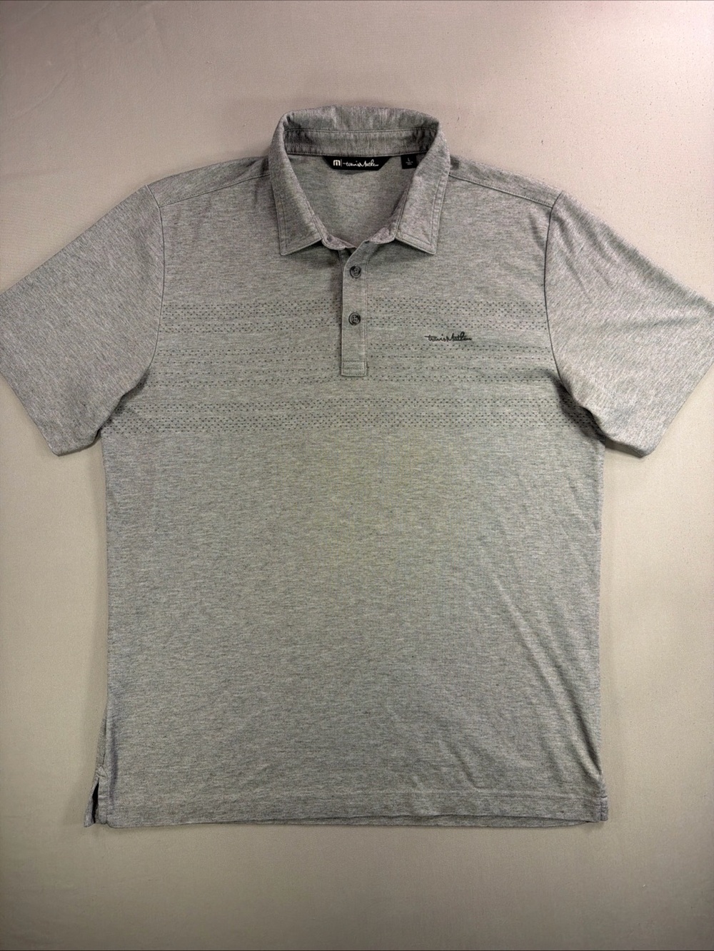 Travis Mathew Heather Gray Polo with Subtle Texture